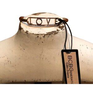 NWT BCBGeneration Rose Gold-Tone "Love" Cuff Bracelet